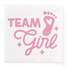 Team Meisje Schattige Meisje Baby shower Papier Se