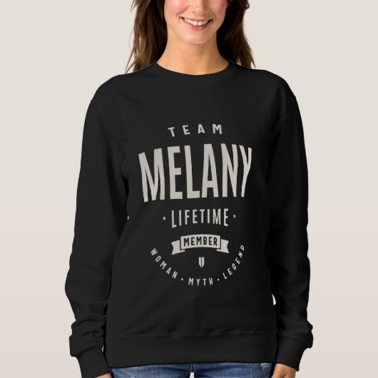 Team Melany Levenslang Lid Grappige Naam Melany Trui (Voorkant)