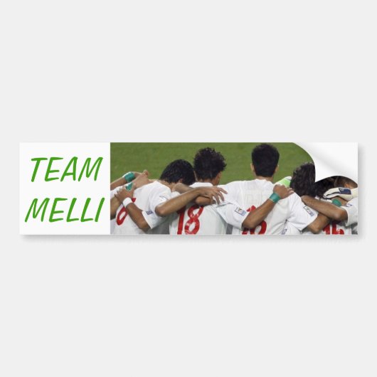 Team Melli. Bumpersticker (Voorkant)