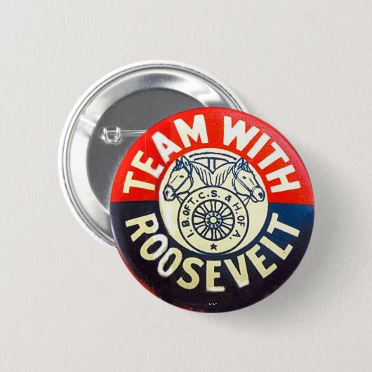 Team met Roosevelt - Button (Voorkant /achterkant)