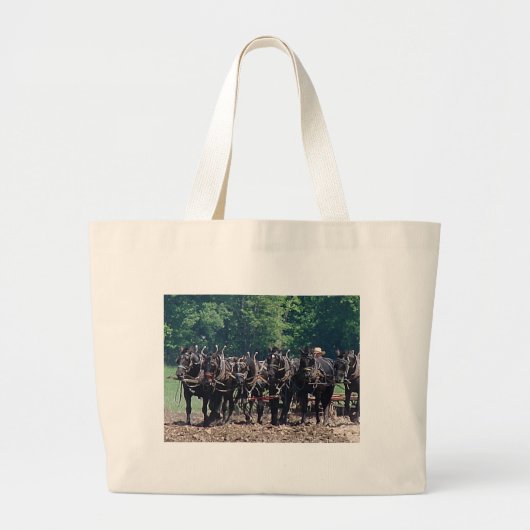Team met zes paarden grote tote bag (Voorkant)