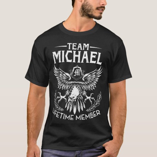 Team MICHAEL Lifetime Member Achternaam T-shirt (Voorkant)