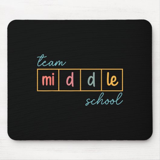 Team middensbouw squad midden school leraar muismat (Voorkant)