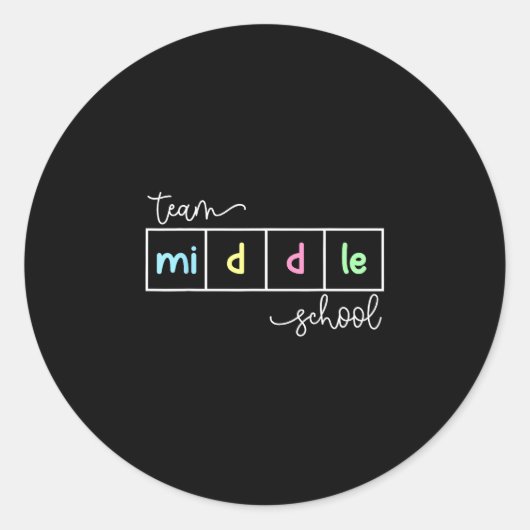 Team middenschool squad midden school leraar ronde sticker (Voorkant)