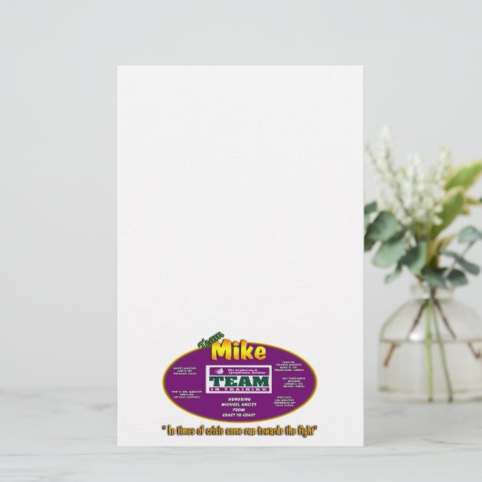 Team Mike stationery Briefpapier (Staand voorkant)