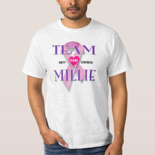 TEAM MILLIE CANCER WALK T-SHIRT (Voorkant)