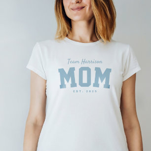 Team moeder sportief eenvoudig gepersonaliseerd bl t-shirt