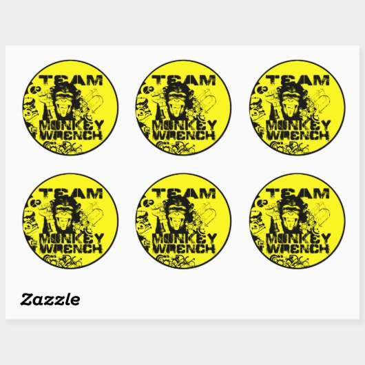 Team Monkey Wrench Ronde Sticker (Vel)