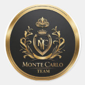 Team Monte Carlo Ronde Sticker (Voorkant)