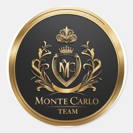 Team Monte Carlo Ronde Sticker (Voorkant)
