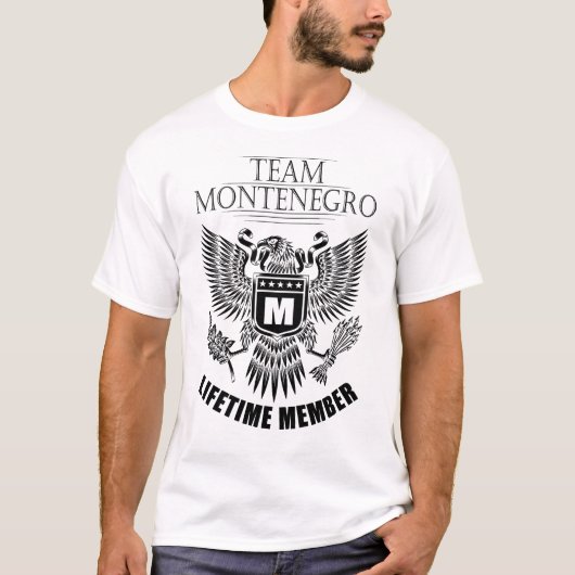 Team Montenegro Levenslang lid T-shirt (Voorkant)