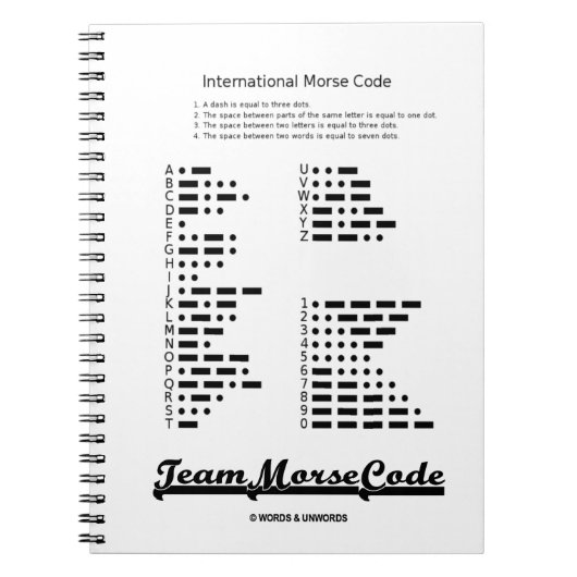 Team Morse Code (Communicatie Stippen en streepjes Notitieboek (Voorkant)