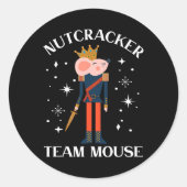 Team Mouse Nutcracker Christmas Dance Fun Soldier  Ronde Sticker (Voorkant)