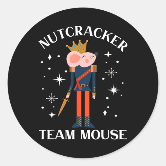 Team Mouse Nutcracker Christmas Dance Fun Soldier  Ronde Sticker (Voorkant)
