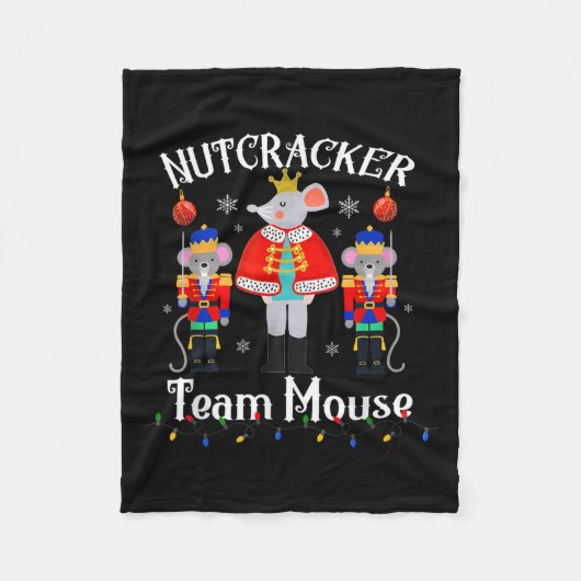 Team Mouse Nutcracker Christmas Dance Funny Soldie Fleece Deken (Voorkant)