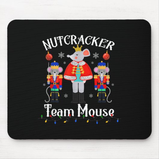 Team Mouse Nutcracker Christmas Dance Funny Soldie Muismat (Voorkant)