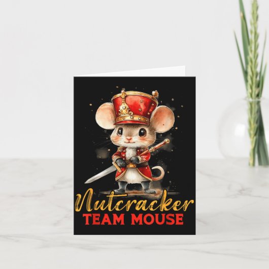 Team Mouse Nutcracker Christmas Dance Pajamas Kids Kaart (Voorkant)