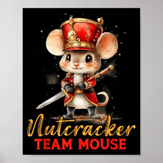 Team Mouse Nutcracker Christmas Dance Pajamas Kids Poster (Voorkant)
