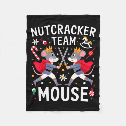 Team Mouse Nutcracker Shirt Christmas Dance Funny Fleece Deken (Voorkant)