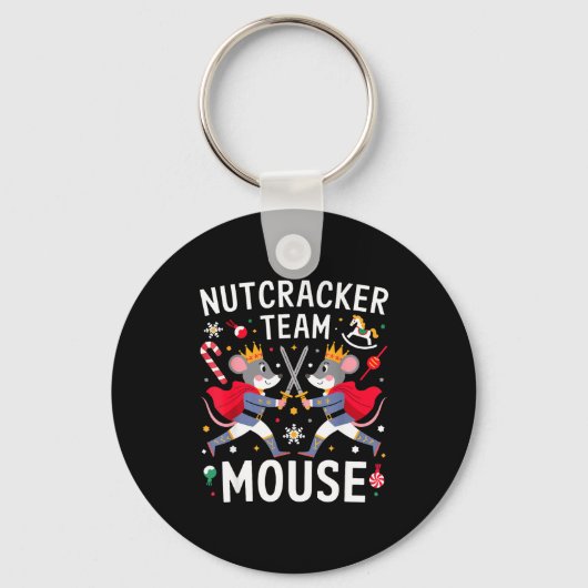 Team Mouse Nutcracker Shirt Christmas Dance Funny Sleutelhanger (Voorkant)