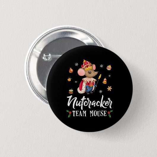 Team Muis Notenkraker Kerst Dans Fun Soldaat Ronde Button 5,7 Cm (Voorkant /achterkant)