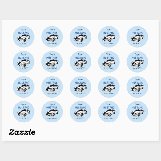 Team Mustang Stickers voor geslacht onthulling  (Vel)
