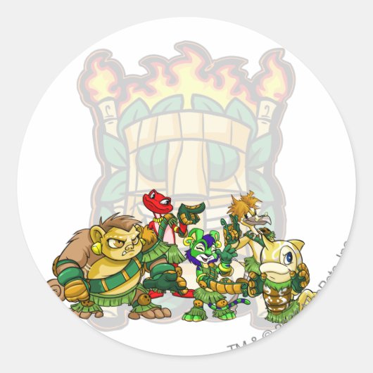 Team Mystery Island Group Ronde Sticker (Voorkant)