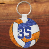 Team naam blauw sinaasappel aangepaste meisjes vol sleutelhanger (Voorkant)