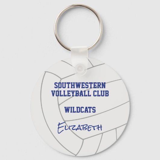 Team naam blauw sinaasappel aangepaste meisjes vol sleutelhanger (Achterkant)