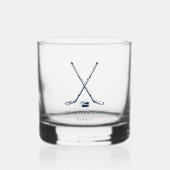 Team Naam Ice Hockey Giveaway Gepersonaliseerd Whisky Glas (Voorkant)