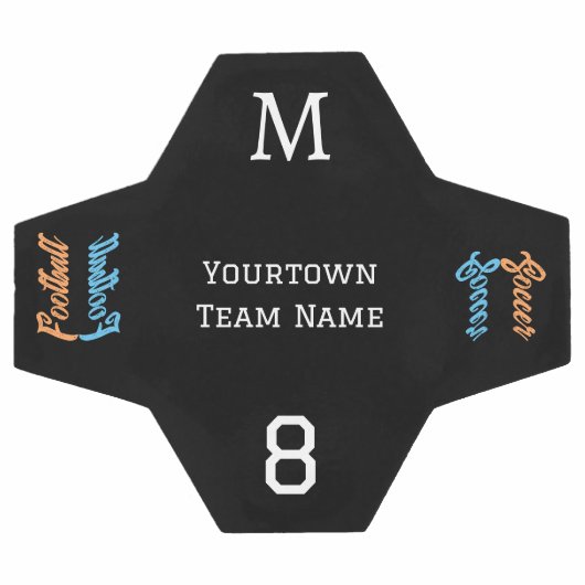 Team Naam Nummer Monogrammed Modern Stijlvol Voetbal (Enkel)