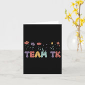 Team naar kleuterleidster Terug naar school Retro Kaart (Gele Bloem)