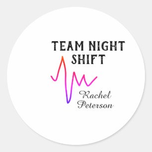 Team nachtdienst verpleegster dokter medisch naam  ronde sticker