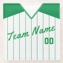 Team Name & Number Onderzetter Softball Baseball