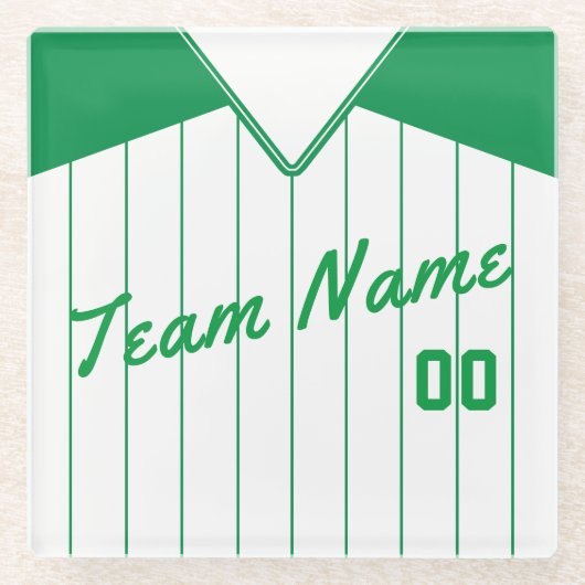 Team Name & Number Onderzetter Softball Baseball (Voorkant)