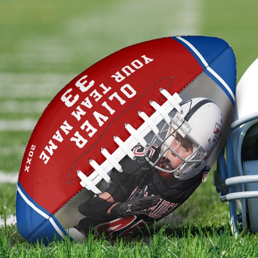 Team Name Player Number Red Blue Stripe Photo American Football
