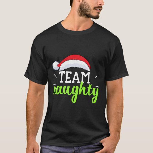 Team Naughty Christmas Paar Matching Team Nice T-shirt (Voorkant)