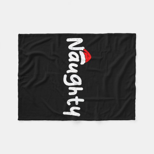 Team Naughty Funny Christmas Couple Matching Team  Fleece Deken (Voorkant (Horizontaal))