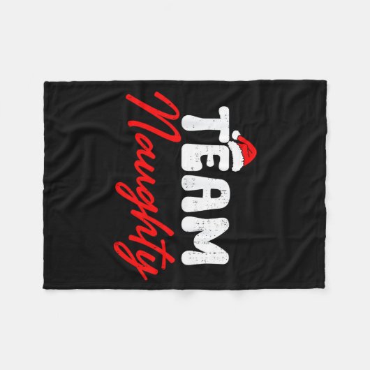 Team Naughty Funny Christmas Couple Matching Team  Fleece Deken (Voorkant (Horizontaal))