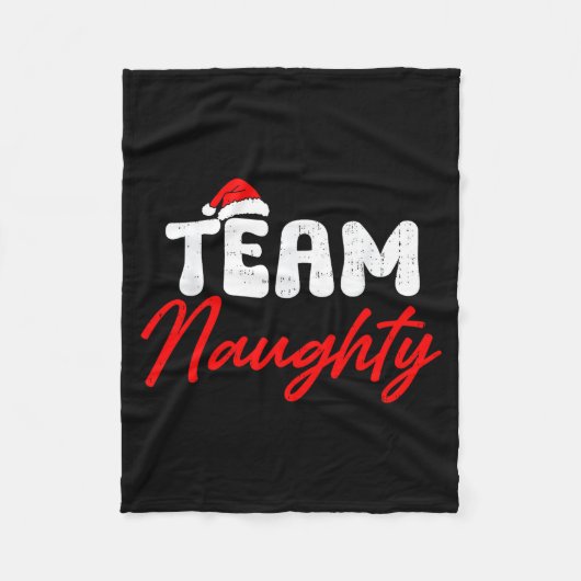 Team Naughty Funny Christmas Couple Matching Team  Fleece Deken (Voorkant)