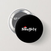 Team Naughty Funny Christmas Couple Matching Team Ronde Button 5,7 Cm (Voorkant /achterkant)