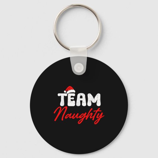 Team Naughty Funny Christmas Couple Matching Team  Sleutelhanger (Voorkant)