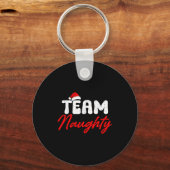 Team Naughty Funny Christmas Couple Matching Team  Sleutelhanger (Voorkant)