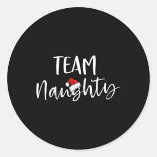 Team Naughty Funny kerstfamilie komt overeen met P Ronde Sticker