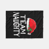 Team Naughty Funny Kerstpyjamas Santa Claus M Fleece Deken (Voorkant (Horizontaal))