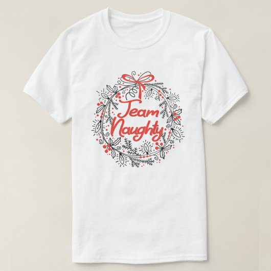Team Naughty Funny Matching Couples T-shirt (Design voorkant)