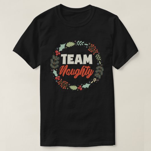 Team Naughty Funny Matching Couples T-shirt (Design voorkant)