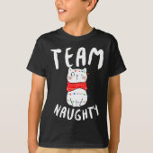 Team Naughty Funny Matching Family Kerstmis T-shirt (Voorkant)