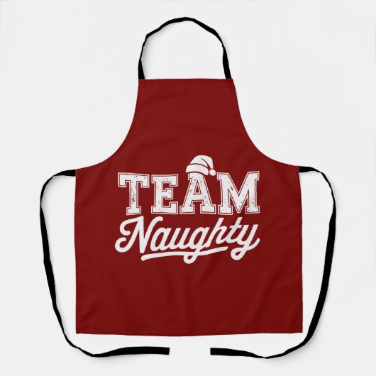 Team Naughty Funny Xmas Party Joke Humor Jongens Schort (Voorkant)