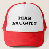 Team Naughty kerst Trucker Hat Pet (Voorkant)